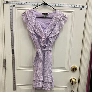 Aqua Lilac Lace Mini Dress